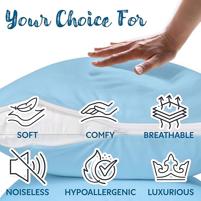 Guardmax Jersey Knitted Pillow Protector with Zipper King Size - 2 Pack - 100% Waterproof, Bed Bug Proof, Dust Mite Proof, & Hypoallergenic Pillow Covers - Premium Zippered Pillow Cases. (20 X 36)