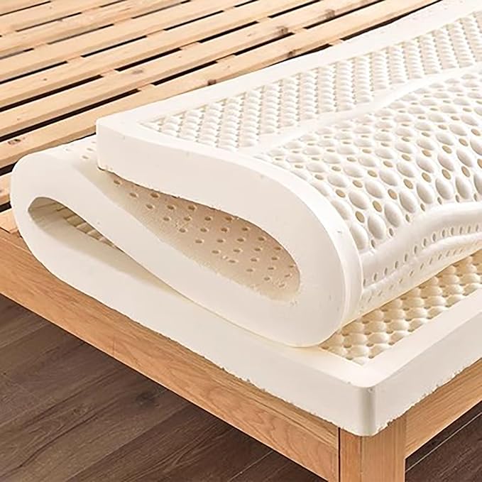 NaKeah 100% Natural Latex Mattress, Thick Soft Mattress Topper Portable Relieves Pressure, Organic Latex Mattress Cover,5cm,90x190cm