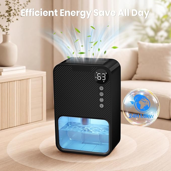 Dehumidifier,128oz Visible Water Tank 1000 sq.ft Dehumidifier for Home – Quiet Portable Unit with 24-Hour Timer, Auto Shut-off, Sleep Mode & 7-Color Night Light for Bathroom, Bedroom, Basement, RV