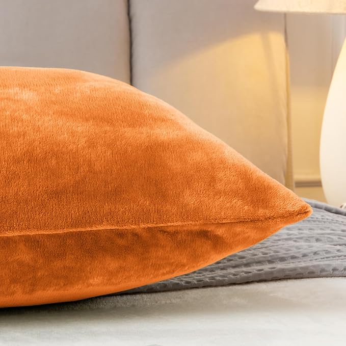 BEDELITE Body Pillow Cover with Zipper Closure, Super Soft and Cozy Fleece Pillowcase 20 x 54 Inches, Luxury Fluffy Plush Long Body Pillow Pillowcase for All Seasons(Burnt Orange)