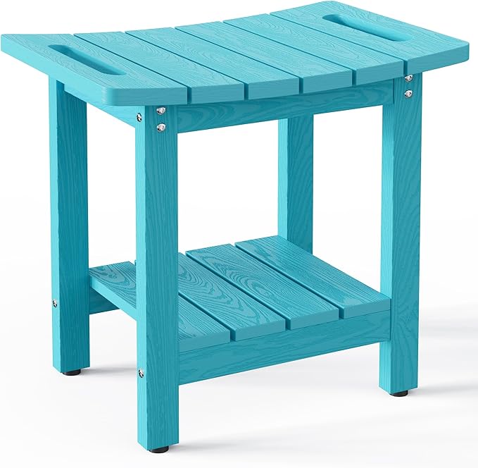 HIPS Shower Benches for Inside Shower, Shower Stool with Space-Efficient Storage Shelf, Waterproof Shower Chair Seat for Spa Bathroom(Sky Blue)