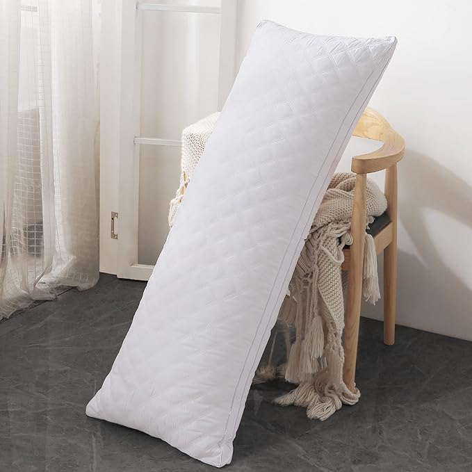 Leeden Body Pillow - Premium White Firm Fluffy Long Pillow - 21 x 54 Soft Plush Full Body Pillows - Adjustable Side Pillow for Sleeping