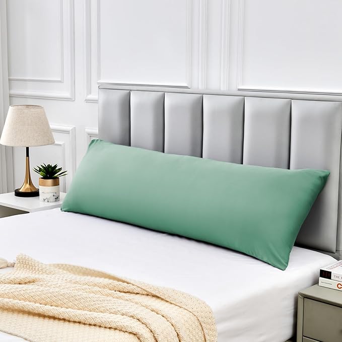 Warmstar Cotton Body Pillow Cover 1 Pack, 600 Thread Count, 20"x54", Long Body Pillow Case Cover, Soft, Breathable, Envelope Closure, Zephyr Green