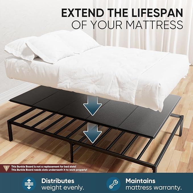 Bunkie Board King Size 76x80 - Heavy Duty Reinforced Wood Bed Boards for Under Mattress, Universal Sleeper Sofa Support Board with Anti-Sag Design for Metal Bed Frame, Platform Beds&Pull Out Couches