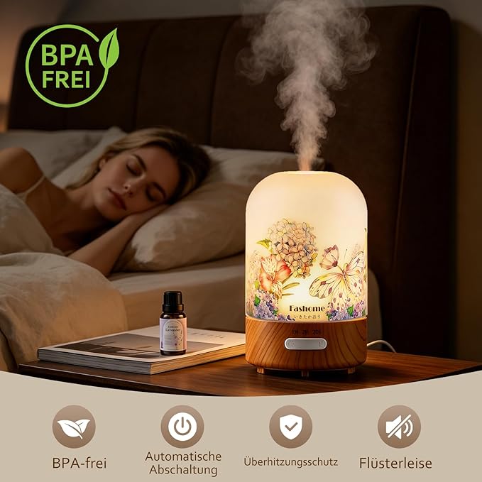 Essential Oil Diffuser for Home, Ultrasonic Cool Mist Air Aromatherapy Humidifier, Mini Scent Air Machine Portable Aroma Diffuser with Changing Lights & Auto Shut-Off for Home Bedroom Office Yoga
