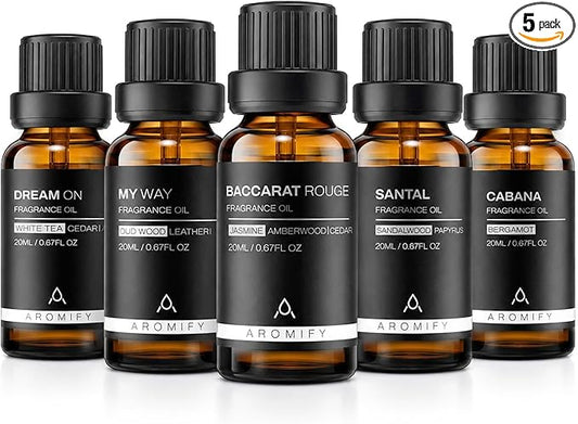 Diffuser Oil Gift Set, 20ml / 0.67 fl oz. Oil Set, Hotel Scent Diffuser Oil, Hotel Fragrance Oil for Diffuser, 5 Pack of Essential Oils, Scents Inspired by Luxury Hotels