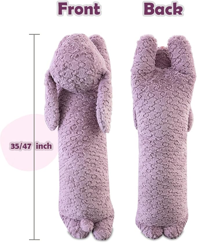 Rabbit Plush Pillow, Rabbit Stuffed Animal, Bunny Plush Long Pillow Christmas Valentine's Gift for Kids Adults (35 inch)