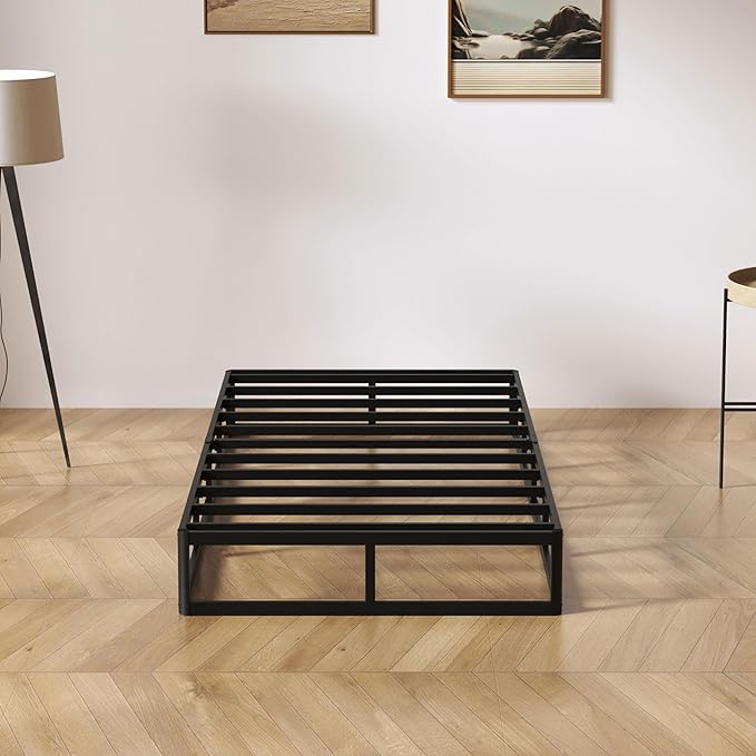 SHOANED Metal Box Spring Twin Size - 9 Inch High Profile Heavy Duty Black Bed Base Non Slip Mattress Foundation Box Springs for Twin Bed, Easy Assembly, No Noise