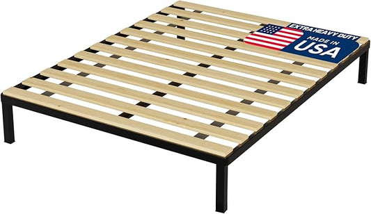 1-Inch Extra Heavy Duty Horizontal Wooden Bunkie Board/Bed Slats, King, Beige