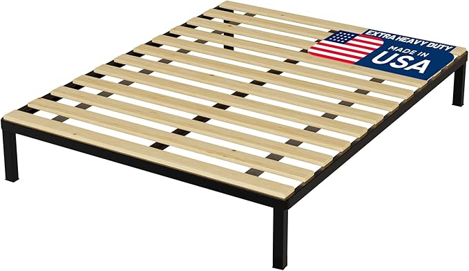 1-Inch Extra Heavy Duty Horizontal Wooden Bunkie Board/Bed Slats, Queen, Beige