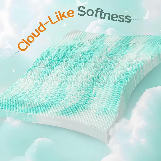 SINWEEK 2 Inch Memory Foam Mattress Topper Twin XL, Twin Extra Long Mattress Pads for College Dorm Single Bed, Pressure Relieve CertiPUR-US Certified, 39x80 Inches, Green