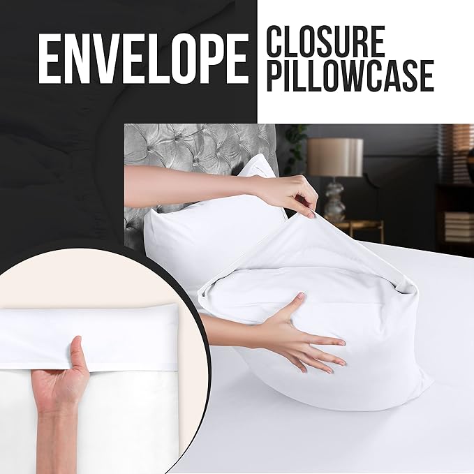 Utopia Bedding Standard Pillow Cases - 12 Pack - Envelope Closure - Soft Brushed Microfiber Fabric - Shrinkage and Fade Resistant Pillow Covers Standard Size 20 X 26 Inches (Standard, White)