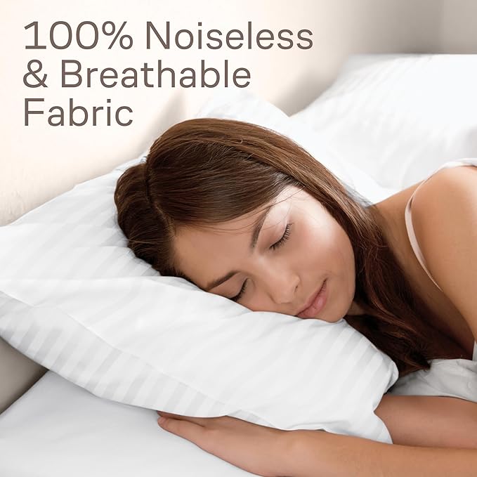 Ultra Soft Pillow Protectors with Zipper Standard Size - Set of 12 Breathable Pillow Covers - 100% Protection Against Stains, Dust & Dirt - Machine Washable (Dark White)