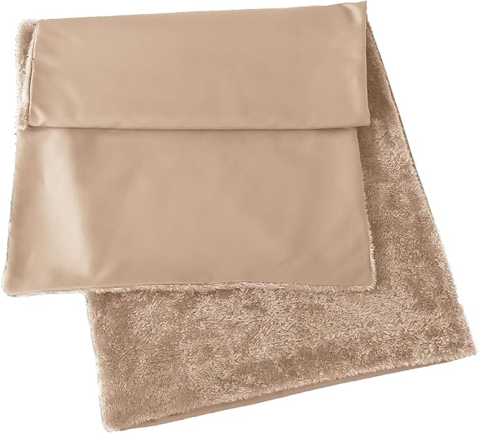 Whatsbedding Sherpa Body Pillow Cover, Ultra Soft Faux Fur Body Pillowcase, Luxury Shaggy Plush Long Pillowcase, Envelope Closure - Khaki (20x54 inch)