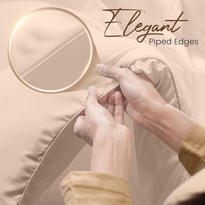 Utopia Bedding Comforters Queen Size, All Season Duvet Insert, Down Alternative Box Stitched Bed Comforter with Corner Tabs, Machine Washable (Beige)