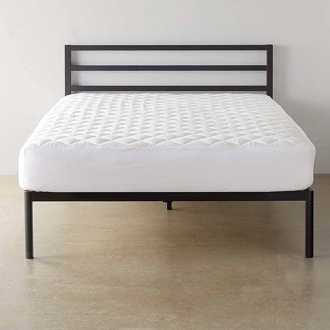 Amazon Basics Hypoallergenic Breathable Quilted Mattress Topper Pad with Elastic, California King, 18 Inches Deep, White