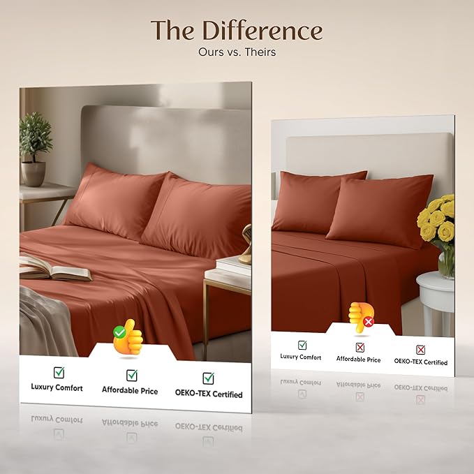 Utopia Bedding Twin Sheet Set – 3 Piece Bed Sheets for Twin Size Bed, Soft and Breathable Microfiber, Includes 1 Fitted Sheet, 1 Flat Sheet and 1 Pillowcase – Oeko Tex (Orange)