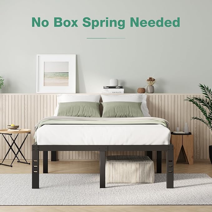 Novilla Full Size Bed Frame, 14 Inch Metal Platform Bed Frame Full Size with Storage Space Under Bed, Heavy Duty Steel Slat Support, Easy Assembly, No Box Spring Needed
