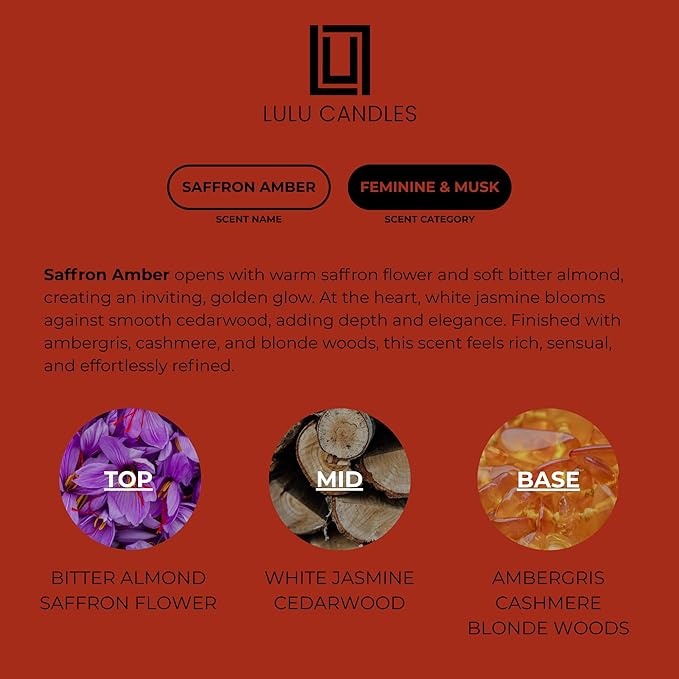 Aroma by Lulu - Saffron & Amber - Luxury Fragrance Oil for Waterless Cold Air Diffusers - Aromatherapy Fragrance Oil Blend for The Home or Office