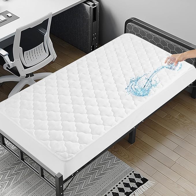 SPRINGSPIRIT Waterproof 2 Pack Cot Mattress Pad/Topper 30'' x 75'', Breathable Cot/Rollaway Bed Mattress Protector for Camping, Daybed, Guest Bed