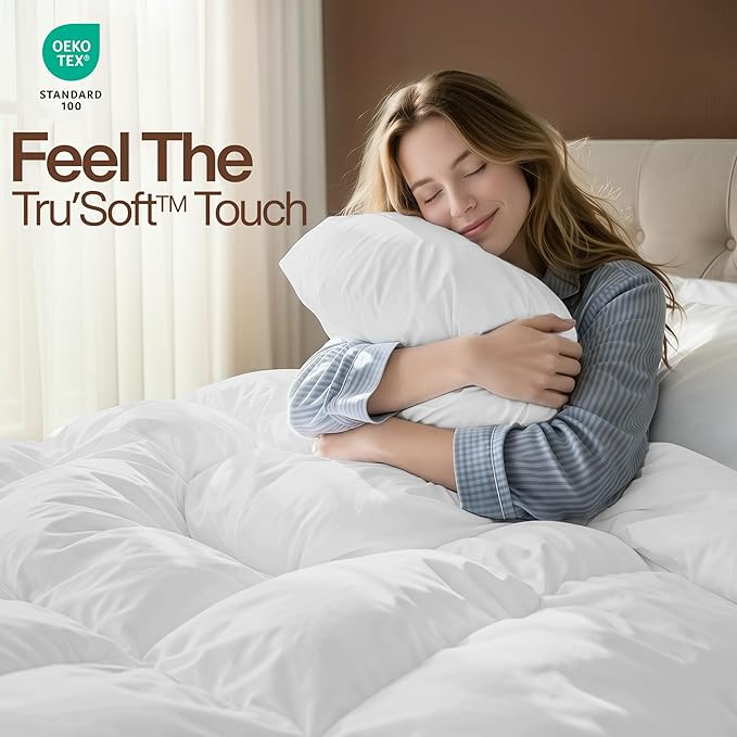 Utopia Bedding Comforter Duvet Insert, Quilted Comforter with Corner Tabs, Box Stitched Down Alternative Comforters King Size (White, Pack of 2)