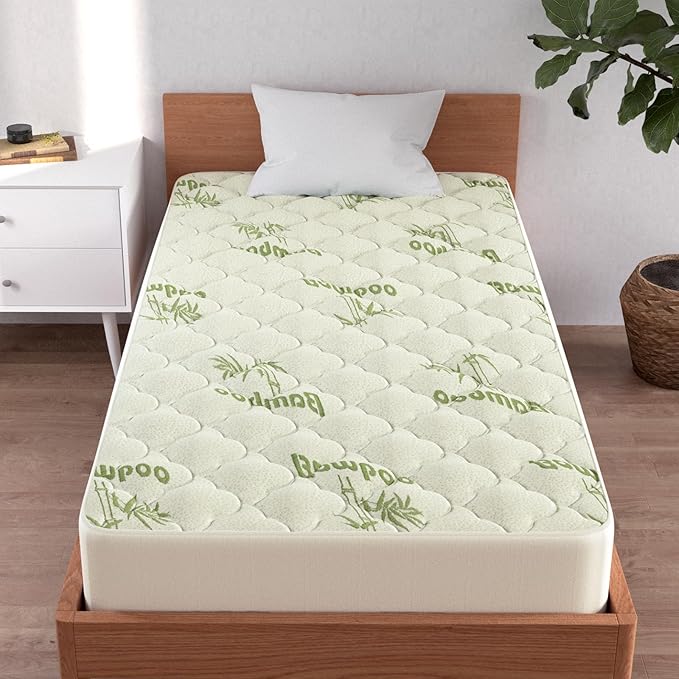 Twin XL Mattress Pad, Quilted Thick Viscose XL Mattress Topper, Noiseless Plush Pillow Top Mattress Pad Twin XL Fits 15-23 Inches Extra Deep Mattresses