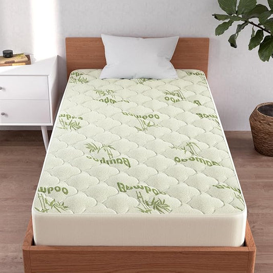 Twin XL Mattress Pad, Quilted Thick Viscose XL Mattress Topper, Noiseless Plush Pillow Top Mattress Pad Twin XL Fits 15-23 Inches Extra Deep Mattresses
