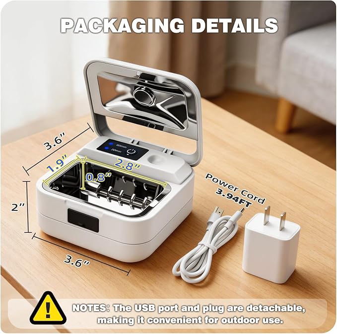 Hearing Aid Dryer Dehumidifier, with UV C Sanitizer Light, Automatic Shut-Off Dryer Box, Fast Drying, Ultra-Quiet and Portable for Hearing Aids, Earbuds, AirPods, Amplifiers, Earbuds, White