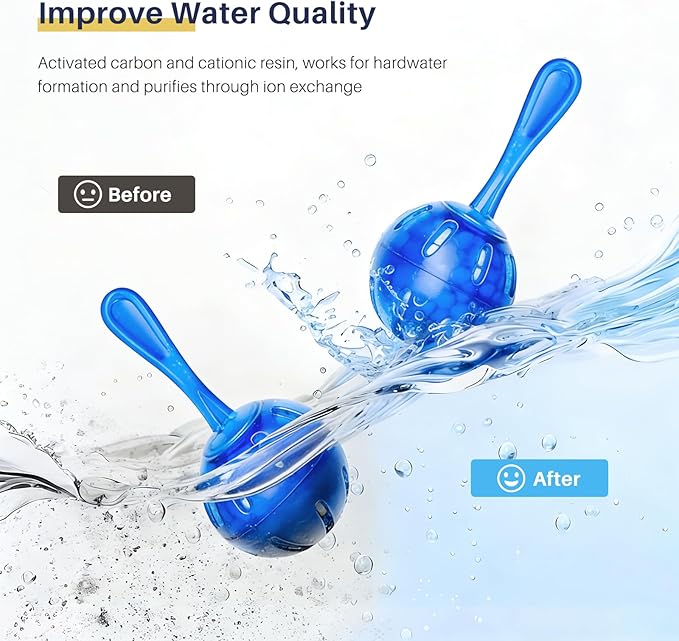 12 Pack Humidifier Cleaner, Humidifier Tank Cleaner Balls compatible with All humidifiers and Fish Tanks, Purifies Water, Prevents Hard Water Build-Up, Reduces Scale to improve Humidification
