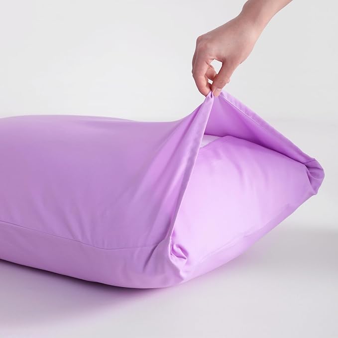 NTBAY Queen Pillowcase Set - 4 Pack Brushed Microfiber 20x30 Pillowcases - Soft, Wrinkle-Free, Fade-Resistant, Stain-Resistant, Light Purple Pillowcases with Envelope Closure - 20x30 Inches