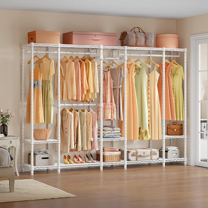 VIPEK V50 Closet Organizer System, Extra Large Heavy Duty Wardrobe Closet with Adjustable Shelves, Freestanding Clothing Rack for Bedroom, Walk-in Closet, Apartment, 1300 lbs Capacity, White