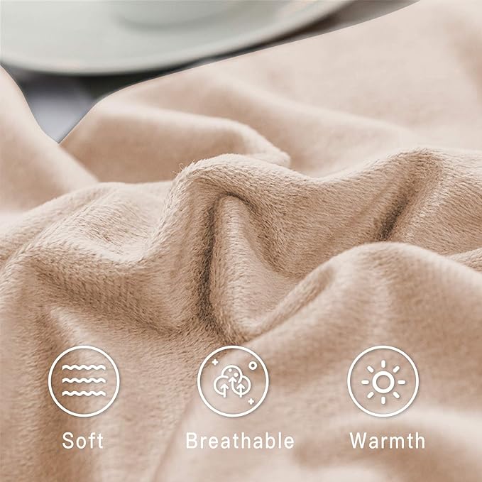 StangH Soft Velvet Pillowcase Bed Pillow Cover for Hair and Skin, Queen Size (Blush Beige, 20 x 30 inches) Luxury Warm Pillow Cover with Hidden Zipper Set of 2
