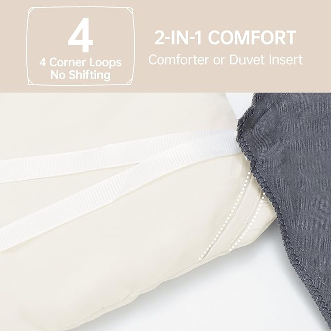 MUXHOMO Oversized Queen Comforter Sets, All Season Ultra Soft Down Alternative Bedding - 3 Piece Lightweight Bed Set Includes 1 Comforter (98"*98") and 2 Pillow Shams (20"x26"), Ivory