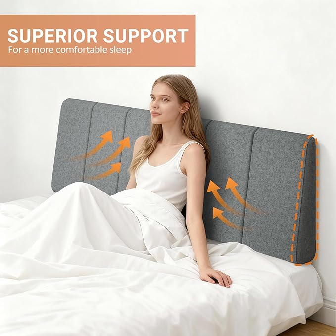 Full Size Headboard Only-No Assembly, Upholstered Headboard Full Size Linen Fabric Modern Style Headboards Extra-Thick, Dark Gray