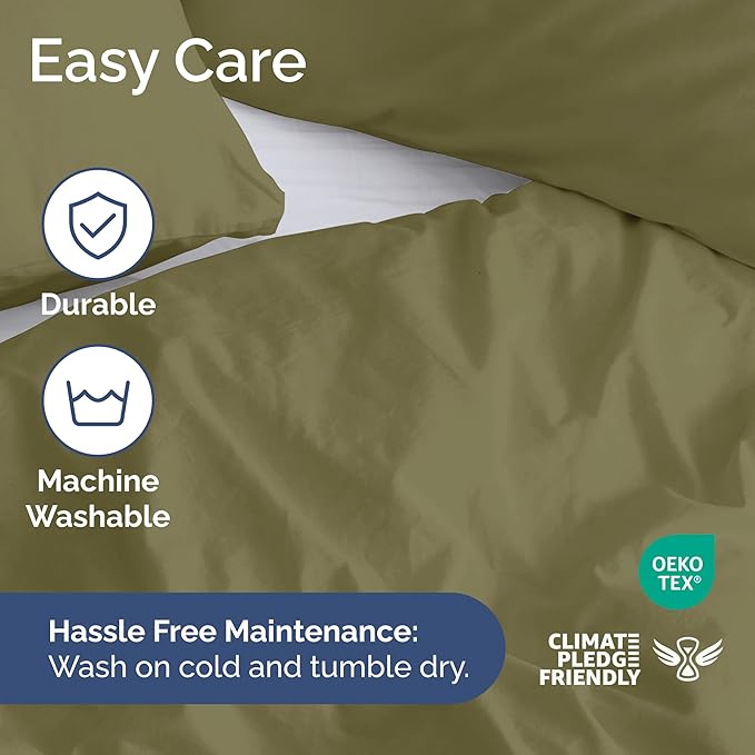Duvet Cover King Size Set - Extra Soft King Duvet Cover 104" x 90" with 2 Pillow Shams - Hotel Luxury, Easy Care & Fade Free w/ Zipper Closures & Ties - All Season, Comfy and Breathable (Sage Green)