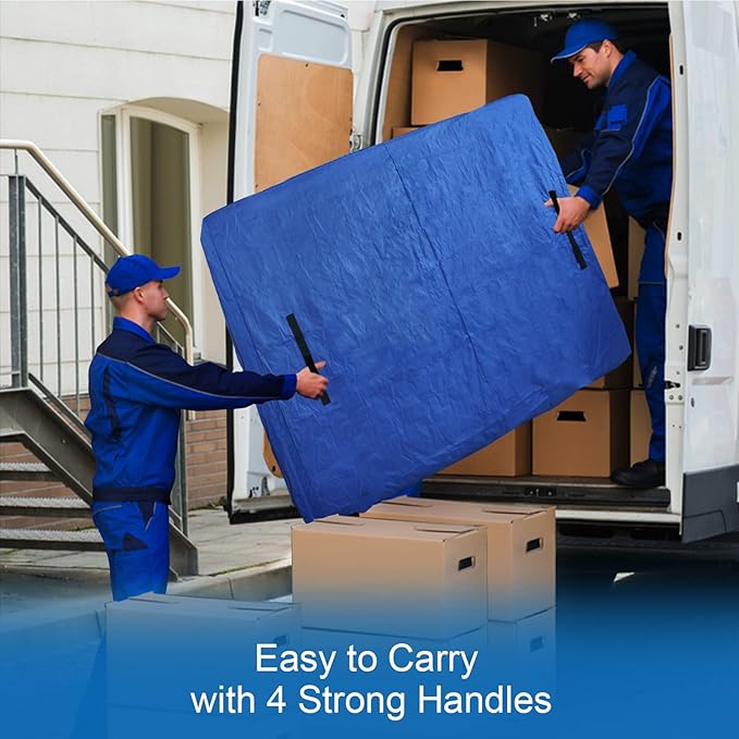 Mattress Bags for Moving and Storage,Waterproof Mattress Cover for Moving with Heavy Duty Handles, Strong Zipper, Reusable Mattress Storage Bag, Moving Supplies & Moving Bags,Twin XL Size,Blue