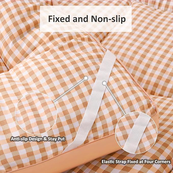 Thick Mattress Topper Twin Size - Non-Slip Mattress Pad Cover for Back Pain Breathable Folding Sleeping Pad Machine Washable Mattress Protector (39x75 inch,Pink)