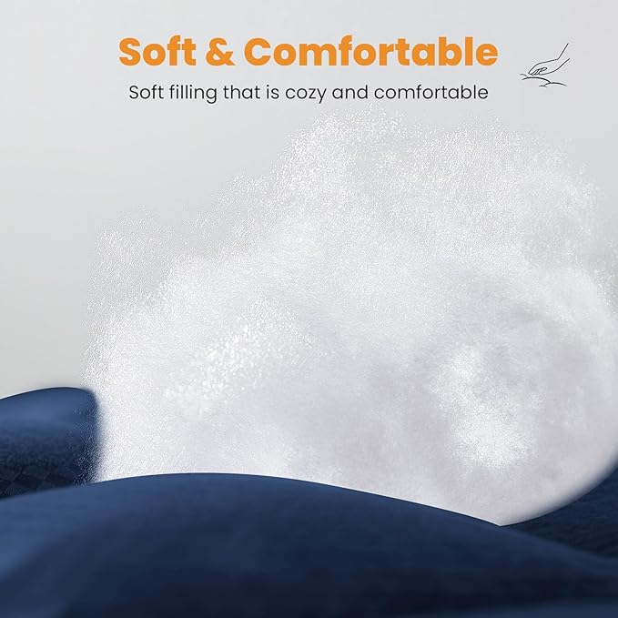 MATBEBY Queen Size Mattress Pad - Cooling Breathable Mattress Topper, Quilted Fitted Mattress Protector, Pillow Top Mattress Cover with 8-21" Deep Pocket, Machine Washable, Navy Blue, 60x80 Inches