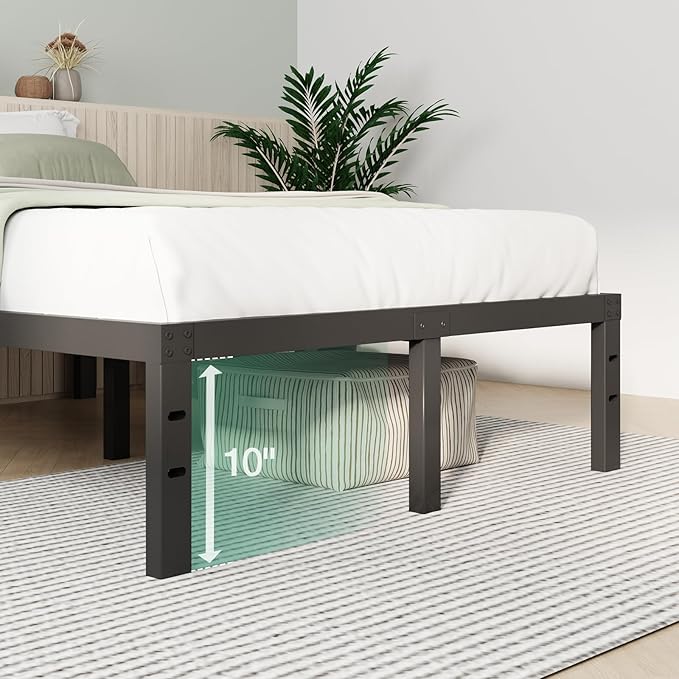 Novilla Bed Frame King Size, 12 Inch Simplicity Metal Platform King Size Bed Frame with Underbed Storage, No Box Spring Needed, Heavy Duty Steel Slat Support, for Bedroom, Guest Room, Noiseless