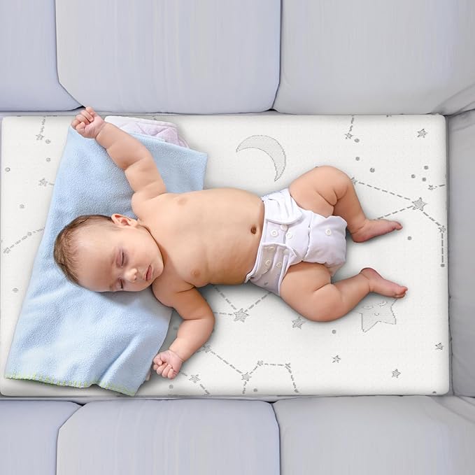 YENING Organic Cotton Pack and Play Mattress Pad Breathable 38x26 Waterproof Baby Mattress for Pack N Play Matress Topper Waterproof