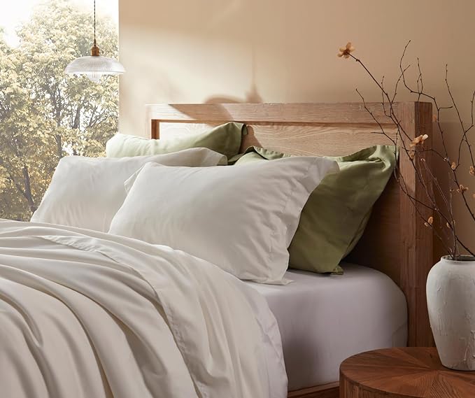 Down Feathers Pillows Standard Size Set of 2- Hotel Collection Bed Pillows | Feather-Proof 1000+ Clean | Naturally Resilient Pure | Pillows for Side, Back & Stomach Sleepers, 20"x36" 2 Pack