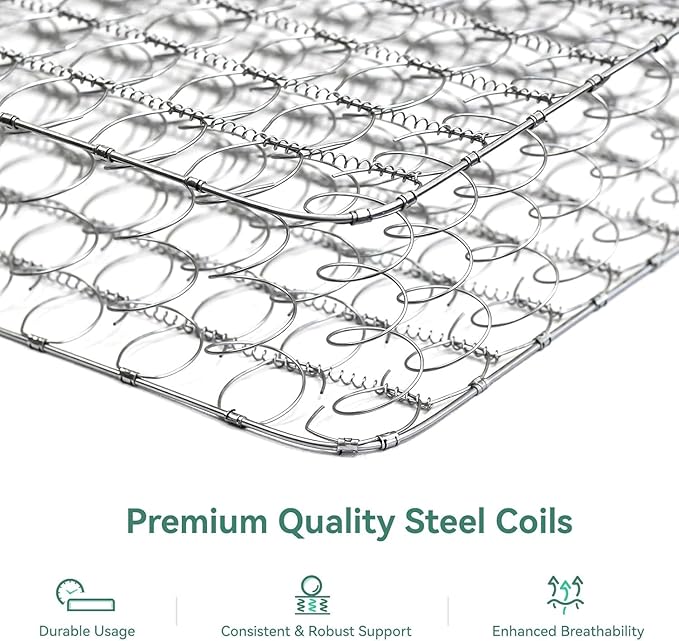 Novilla Twin XL Mattress, 8 Inch TXL Size Mattresses in a Box with Smarts™ Coil for Pressure Relief, Medium Plush Foam and Spring Hybrid Colchones with CertiPUR-US Certified for Kids
