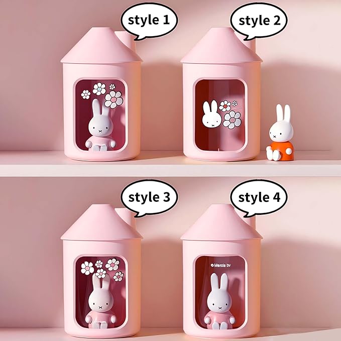 Mipow x miffy BTA700M Cool Mist Humidifier for Bedroom,Ultrasonic Quiet Humidifier with Night Light,450 ML Double Spray Humidifiers for Nursery,Office Indoor Plants (Pink), Gift for Mother's Day