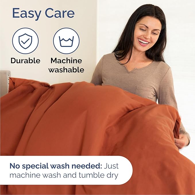 Queen Size 4 Piece Sheet Set - Comfy Breathable & Cooling Sheets - Hotel Luxury Bed Sheets for Women & Men - Deep Pockets, Easy-Fit, Soft and Wrinkle Free Sheets - Terracotta Oeko-Tex Bed Sheet Set