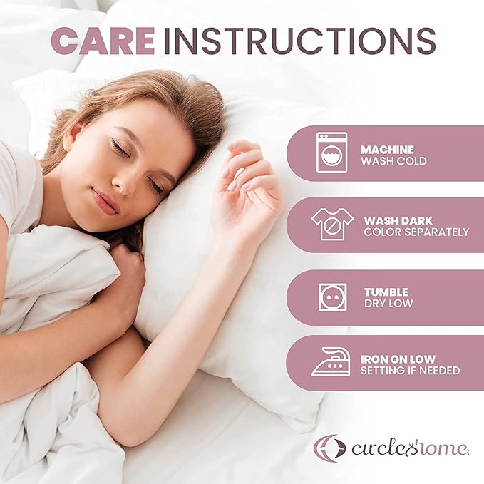 CirclesHome Pillow Protectors 4 Pack King Zippered - 100% Cotton Breathable Pillowcases - Protects Pillows from Dirt, Dust and Debris (King - Set of 4 - 20x36)