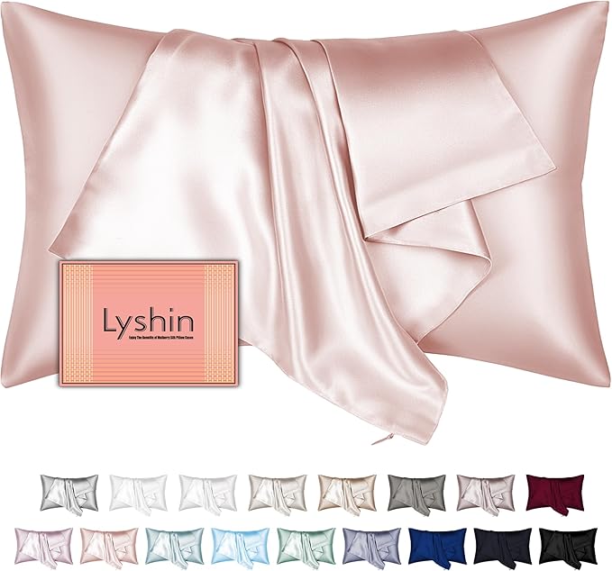 Silk Pillow Cases Queen Size with Hidden Zipper, Mulberry Silk Pillowcase for Hair and Skin, Smooth and Soft Breathable Cooling Silk Satin Pillow Covers for Sleeping, Gifts for Women, Coral Pink