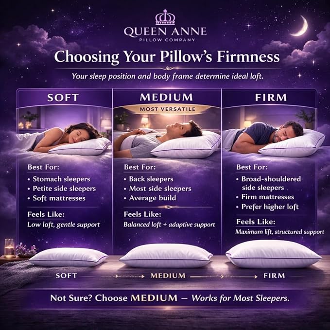 Queen Anne Hotel Pillows King Size Bed Pillow for Sleeping – Adjustable Luxury Down Alternative for Side & Back Sleepers, Soft Support, Cooling, Hypoallergenic, Made in USA