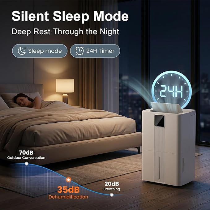 MEPTY 6000 Sq.Ft Dehumidifier,Max 100 Pint/Day Large Dehumidifier for Basement & Home with Drain Hose,Smart Humidity Control,24H Timer & Child Lock,3-Color Humidity Display Ideal for Bedroom,Bathroom