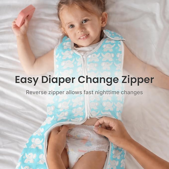 Baby Deedee Sleep Nest Lite - Baby Sleep Sack 0.6 TOG 18-36 Months, Sleeping Bag with Soft Cotton & Patented Shoulder Snaps, Toddler Wearable Blanket for Boys & Girls, Heather Teal