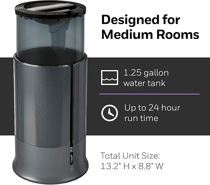Honeywell Designer Series Cool Mist Humidifier, Room Humidifiers, Black